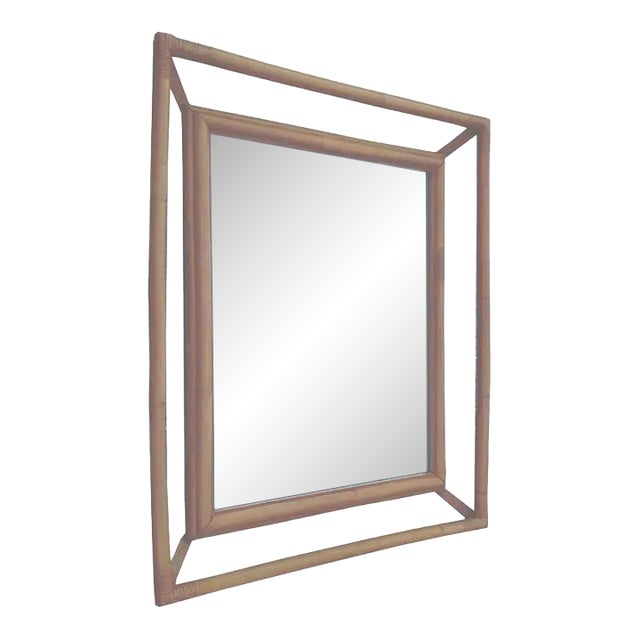 Vintage Rattan Wall Mirror For Sale