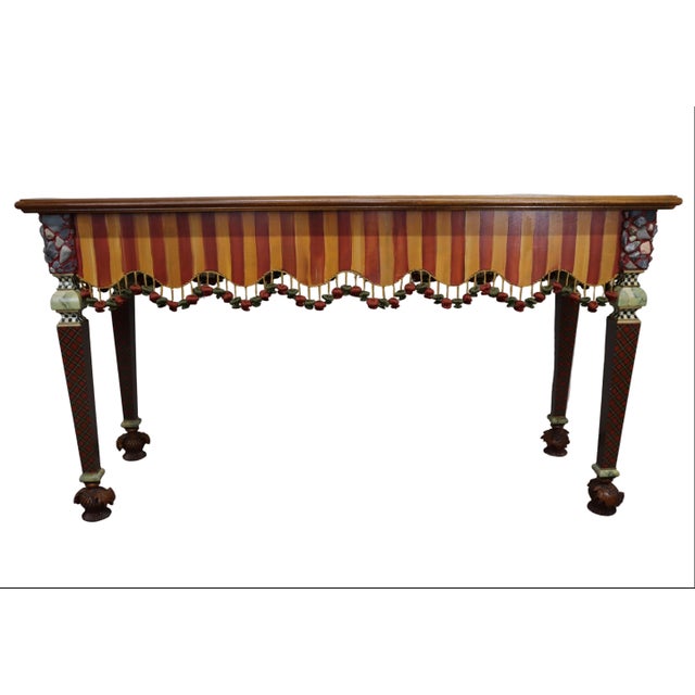 Late 20th Century Hand Painted MacKenzie-Childs Rock Collection Courtly Check Accent Table For Sale - Image 5 of 14