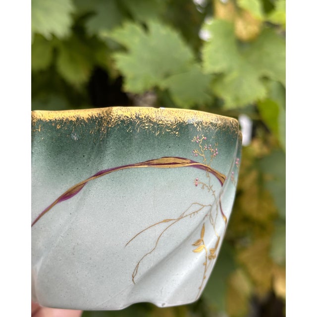 Art Nouveau Collectible Chocolate Cup and Saucer in Eggshell Porcelain with Gold Trim, France, 1890s, Set of 2 For Sale - Image 9 of 10