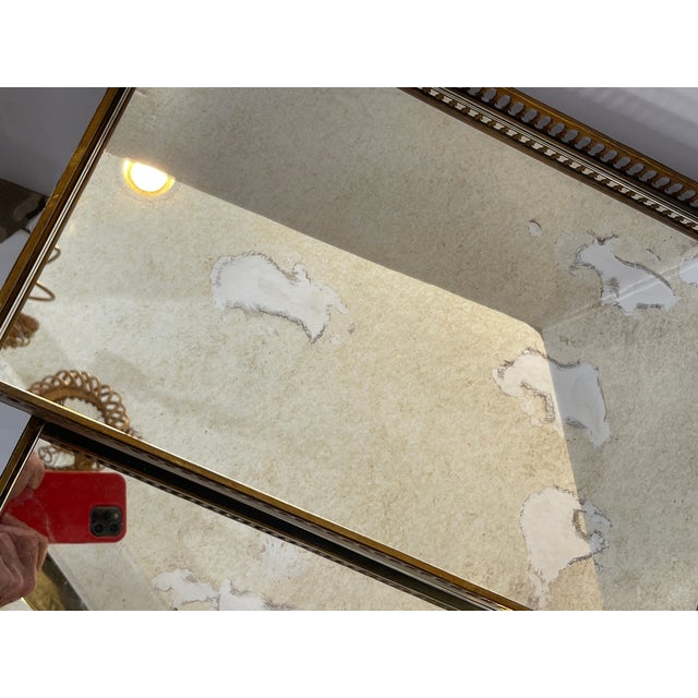 Bronze Set of Campaign Style Mirrored Top Gallery Nesting Table, France For Sale - Image 8 of 12