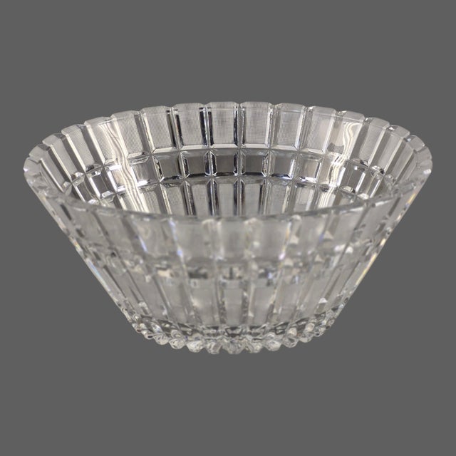 Mid-Century Modern Stunning Mid 20th Century Hand Cut 24% Heavy Lead Crystal Oval Ussr Center Bowl For Sale - Image 3 of 9