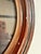 Antique Vintage Oval Deep Wood Picture Frame With Textile Girl Art 12x14” (8x10) For Sale - Image 4 of 9