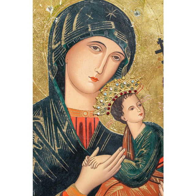 This is a stunning large copy of the Icon of Our Lady of Perpetual completed in the Byzantine style and method of...