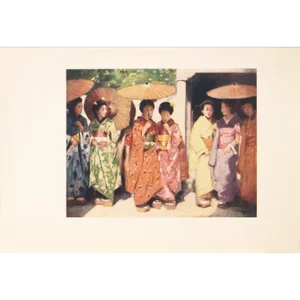 1901 Mortimer Menpes, "Daughters of the Sun" Original Period Antique Print of Japan From London