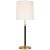 Thomas O'Brien by Visual Comfort Signature Bryant Large Wrapped Table Lamp in Hand-Rubbed Antique Brass and Chocolate Leather with Linen Shade For Sale