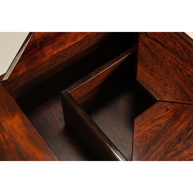 Brown Square Coffee Table with Storage Space, Italy, 1960s For Sale - Image 8 of 13