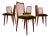 Rare Set of Six Dining Chairs by Joaquim Tenreiro in Caviúna Wood & Olive Green Mohair, Brazil, 1950s For Sale