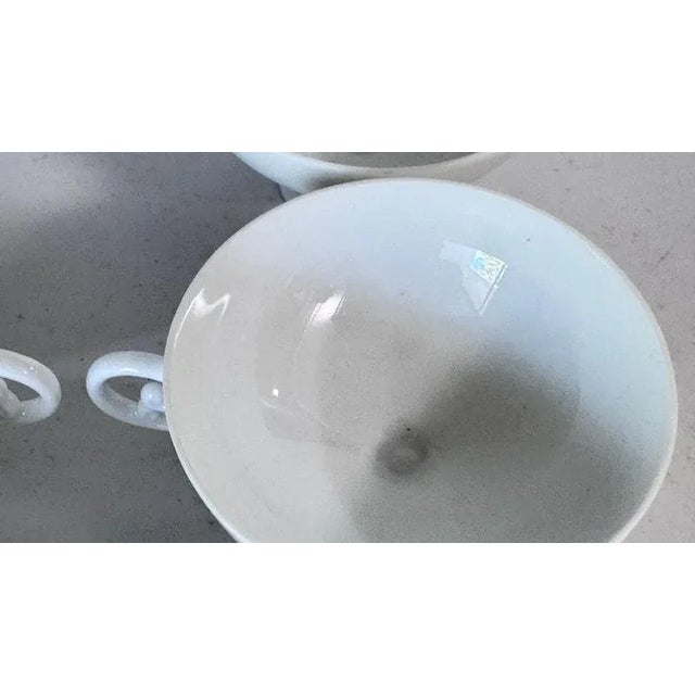 Vintage Porcelain Coffee Cups in White from Limoges France, 1970s, Set of 10 For Sale - Image 9 of 13