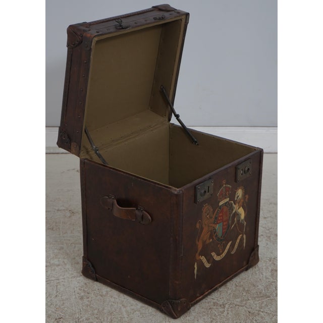 Theodore Alexander Theodore Alexander Leather Wrapped Lidded Box End Table For Sale - Image 4 of 16