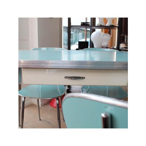 Table with Formica chairs Date 1950 Origin Italy Materials Formica Model Set of 4 Condition Preserved Width 130 cm Depth...