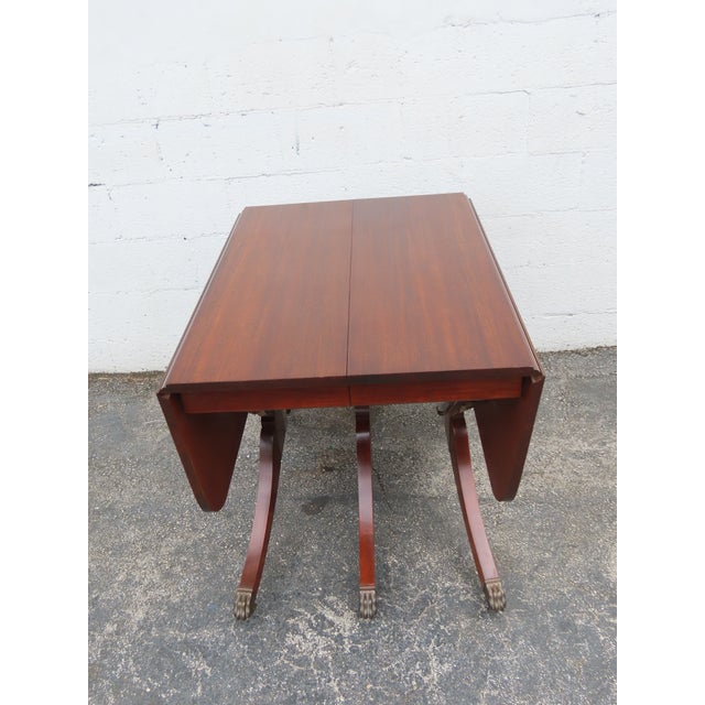 Raddock 1940s Mahogany Drop Leaf Dining Table With 2 Leaves and Two Chairs 6371 For Sale - Image 17 of 18