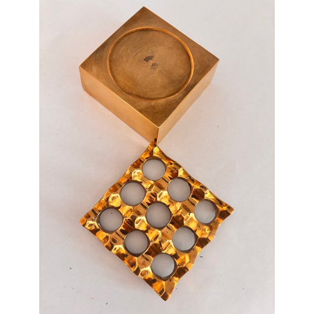 Gold Vintage Ultima Ashtray in Brass by Holger Bäckström and Bo Ljungberg, 1970s For Sale - Image 8 of 12