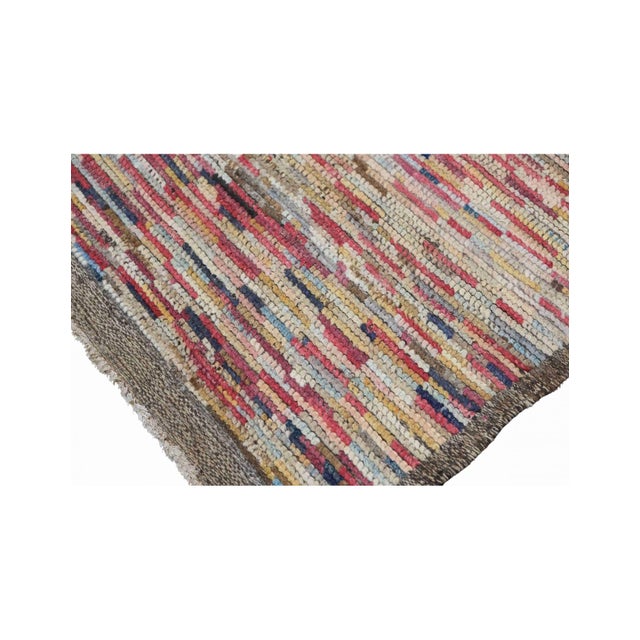 Modern Multicolor Handknotted Wool Rug For Sale In Los Angeles - Image 6 of 7