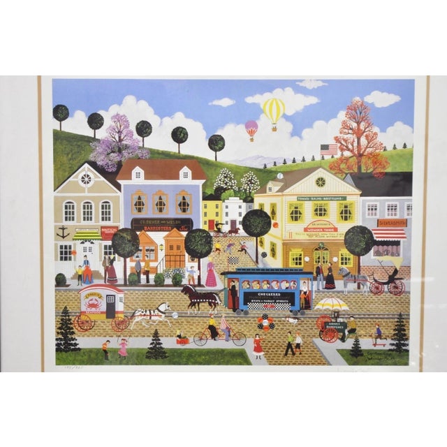 Jane Wooster Scott Signed and Numbered Serigraph Framed Art "Carefree Days". Item features original signature and number,...