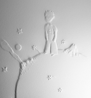 Antoine De Saint-Exupery, Le petit prince sur l'astéroïde B612, Etching