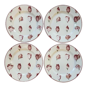 Contemporary Waverly “Garden Room” “Garden Lane” Salad Plates - a Set of 4