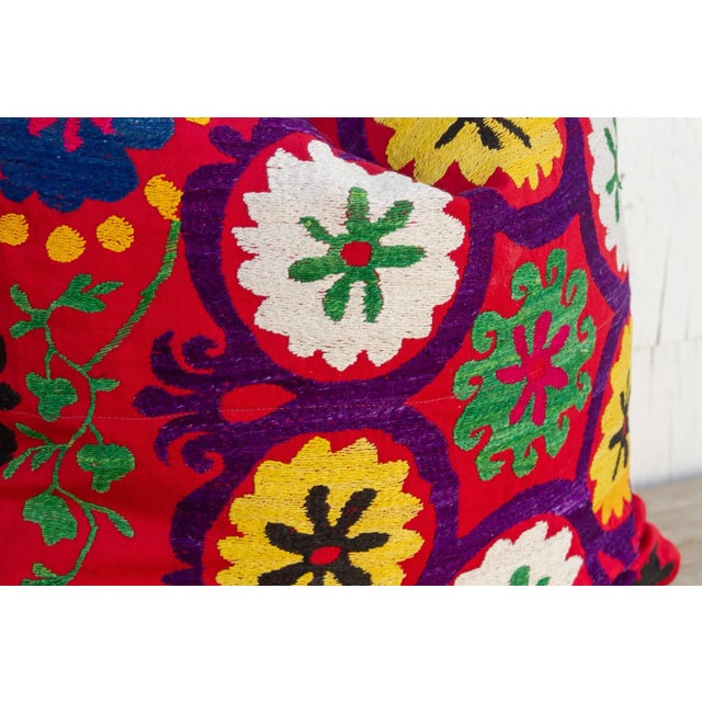 Textile Veeda Vintage Suzani Square Pillow For Sale - Image 7 of 9