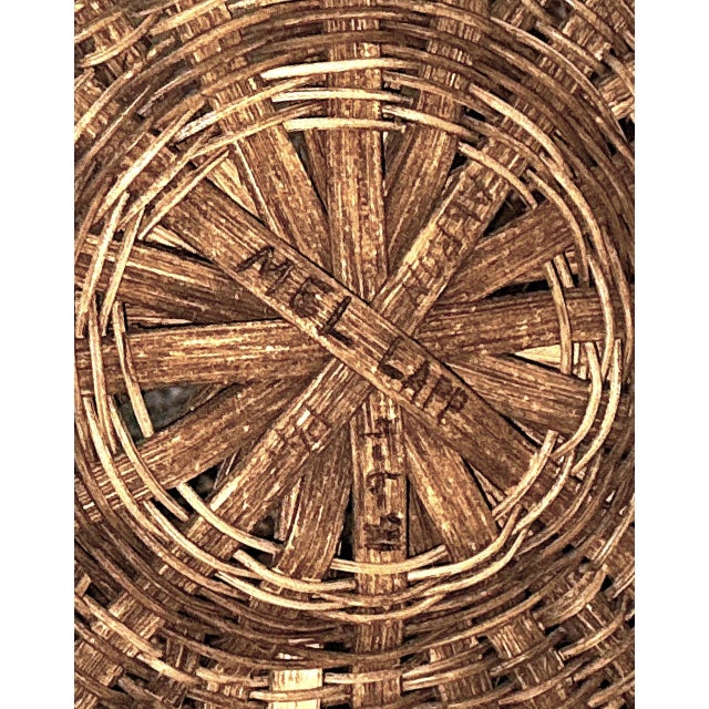 Vintage Swing Handle Market Basket, Signed by Mel Lapp, 1991 For Sale In New York - Image 6 of 12