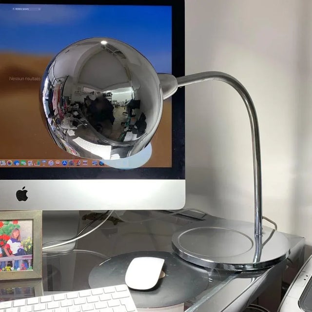 Italian Chromed Brass Venticinque Table Lamp by Sergio Asti for Candle Fontana Arte, 1960 For Sale - Image 9 of 14