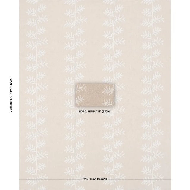 Climbing fern fronds are stitched on a lightweight linen ground in Eloise Embroidery, a delicate medium-scale botanical...