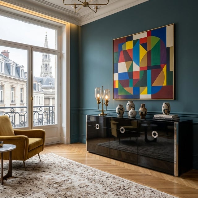 Distinguish your living space with a curated design piece that reflects your unique style. This exceptional 1970s credenza...