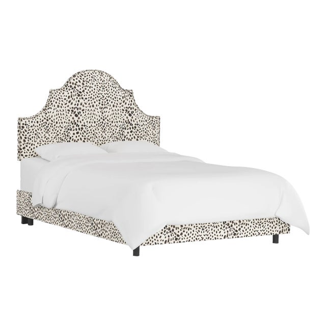 Halsted Bed in Cream Grey Washed Cheetah, California King For Sale