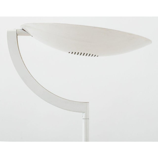 Postmodern Postmodern White Enameled Metal Floor Lamp For Sale - Image 3 of 6