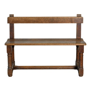 Petite Vintage Wood Bench For Sale