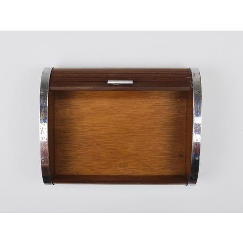 Large Art Deco Jewelry Storage Cigarette Box with Roll Top attributed to Carl Auböck, Vienna For Sale - Image 15 of 17