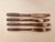 Midcentury Set of 4 Stainless Dinner Knives, Makers mark reads " National Stainless KOREA " In Valinda Pattern . Very good...