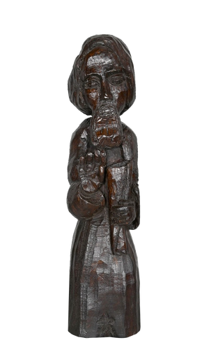 Religious Carved Wooden Statue, 1950s