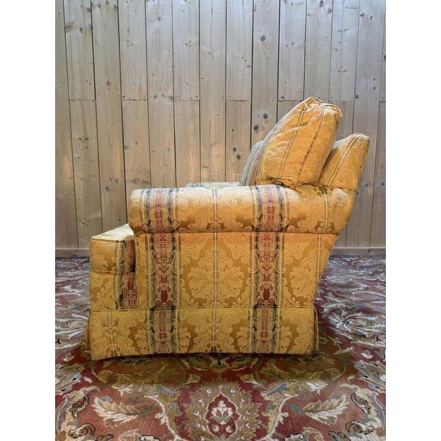 English Style Silk Damask Sofa For Sale - Image 4 of 8
