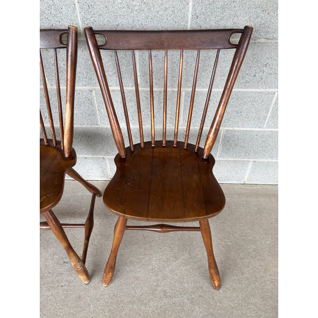 Mid 20th Century Sprague & Carleton Antique Birdcage Style Maple Side Chairs - Set of 4 For Sale - Image 5 of 9