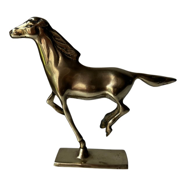 Brass Vintage Running Horse Figurine For Sale