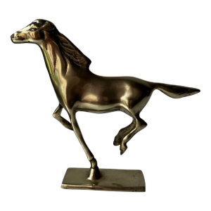 Brass Vintage Running Horse Figurine
