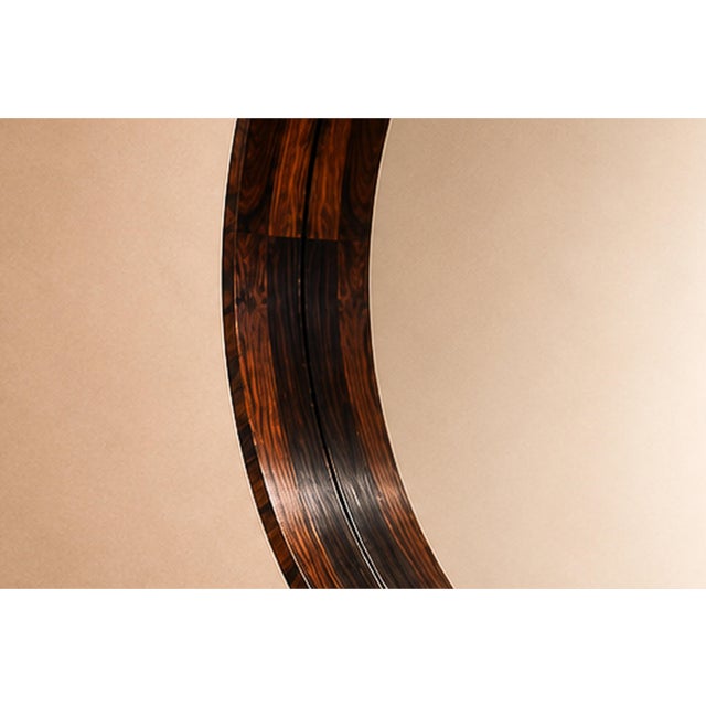 Monumental Brazilian Modern Round Mirror in Rosewood, 1960s For Sale - Image 11 of 15