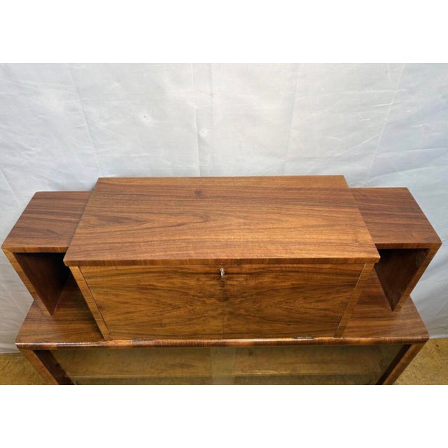 Vintage Art Deco Burr Walnut Display Cabinet, 1930s For Sale - Image 9 of 13