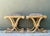 Mid-Century Modern Vintage Gilt Tipped X Benches - A Pair For Sale - Image 3 of 12