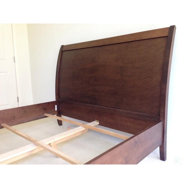 Contemporary Carved Wood Full Size Sleigh Bed Chairish