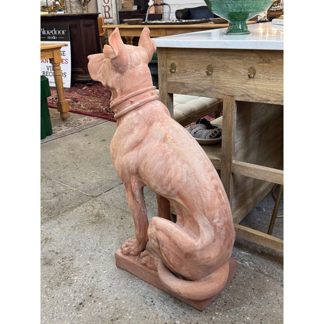 Terra Cotta Italian Terracotta Dog Statue For Sale - Image 8 of 8
