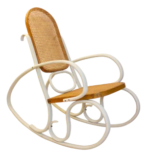 Art Nouveau Wicker Rocking Chair, Spain, Late 19th Century