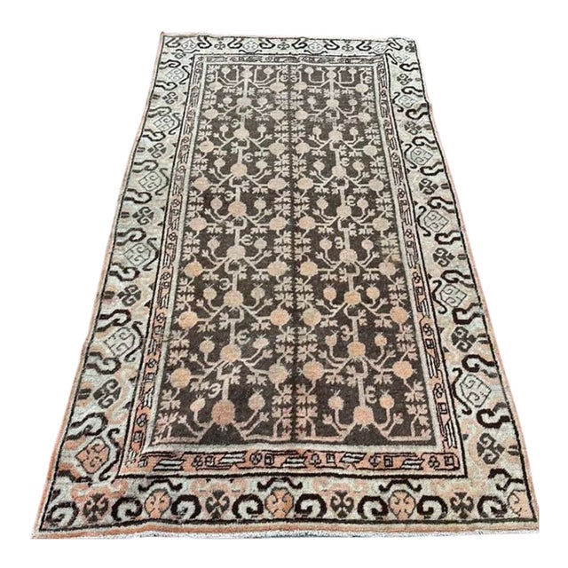 Antique Khotan Rug – Pomegranate Design | 4x8 For Sale