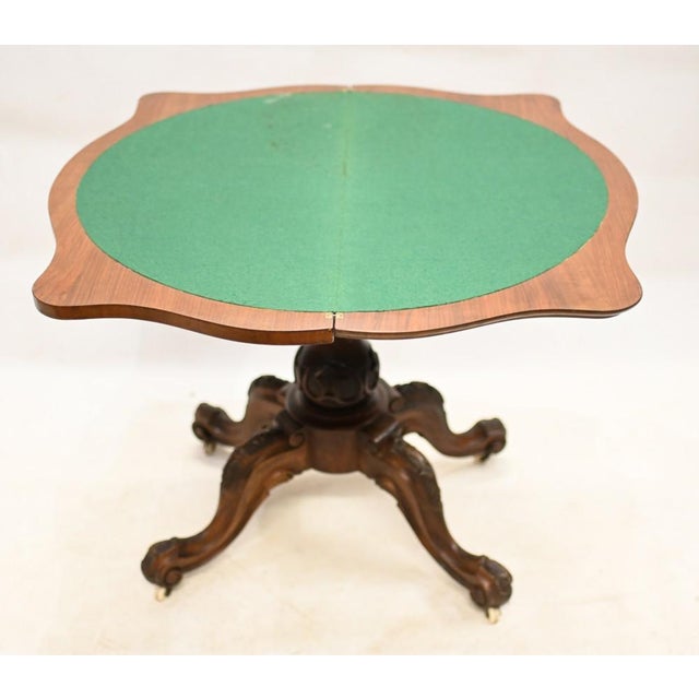 Gold Victorian Card Table in Burr & Walnut, 1880s For Sale - Image 8 of 12