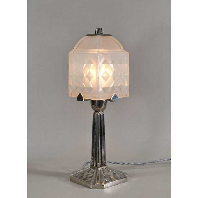 1920s French Art Deco Lamp by Simonet & Dieupart 1930 France For Sale - Image 5 of 14