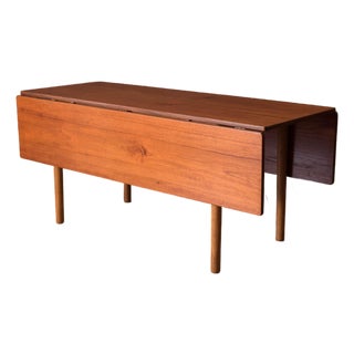 Vintage Danish Teak Drop Leaf Extension Dining Table by Borge Mogensen For Sale