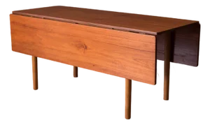 Vintage Danish Teak Drop Leaf Extension Dining Table by Borge Mogensen