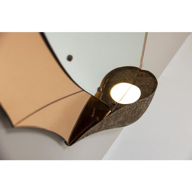 Large Mirror in Amber Glass and Metal by Cristal Art, Italy, 1960s For Sale - Image 5 of 9