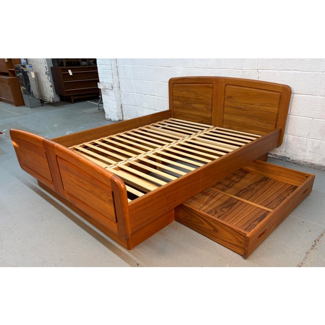 Mid-Century Modern Danish Teak Platform Bed W/ Storage For Sale - Image 10 of 16