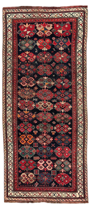 Antique Caucasian Karabagh Runner Rug, 1890s