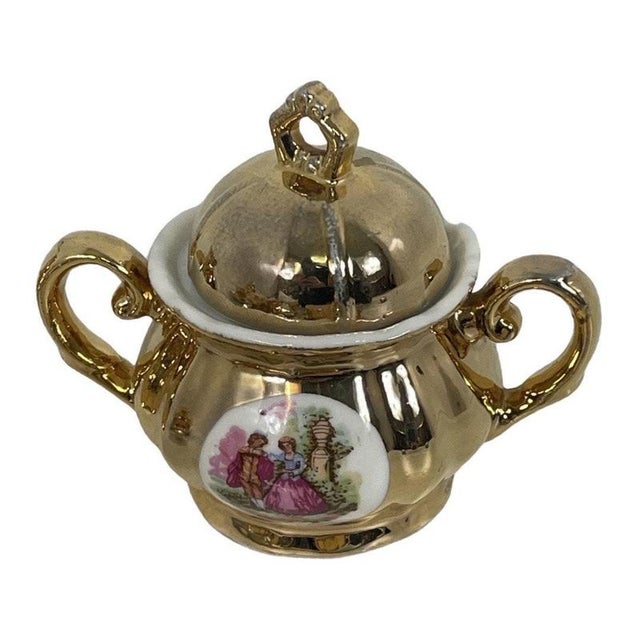 Gilt Fragonard Mocca Service from Versailles, Set of 15 For Sale - Image 6 of 9